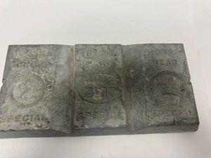 LARGE HEAVY NEW JERSEY ZINC COMPANY INGOT HORSEHEAD SPECIAL 40 LBS NJZCO - Picture 1 of 5