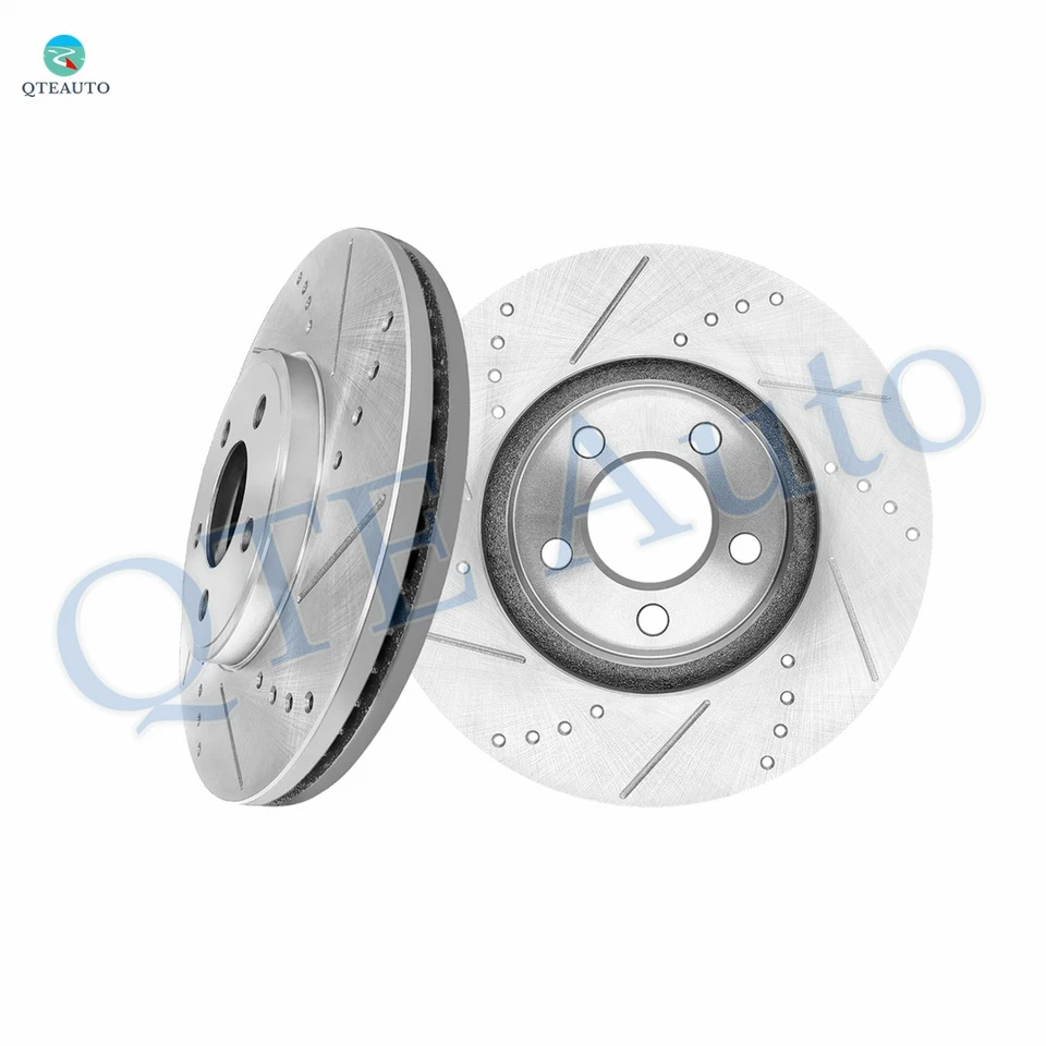 Front Drilled Slotted Brake Disc Rotors 305.2mm For 2003-2011 Lincoln Town CAR - Image 1 of 4