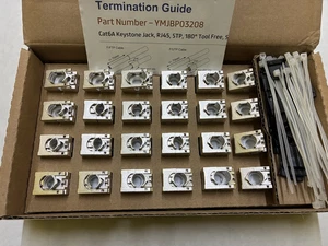 24x Draka Keystone Jack Cat6A Solid Tool-Free 180 Deg Shielded YMJBP03208 Silver - Picture 1 of 2