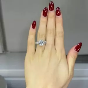4 ct Created Radiant & Round Cut Diamond Women's Engagement Ring 14k Gold Plated - Picture 1 of 5