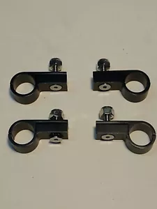 6AN BRAIDED FUEL HOSE BILLIT ALUMINUM P MOUNTING CLAMP BLACK SET of (4) - Picture 1 of 1