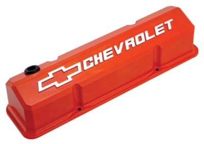 Proform 141-924 Slant Edge Valve Covers - Small Block Chevy Orange Cast Aluminum - Image 1 of 2