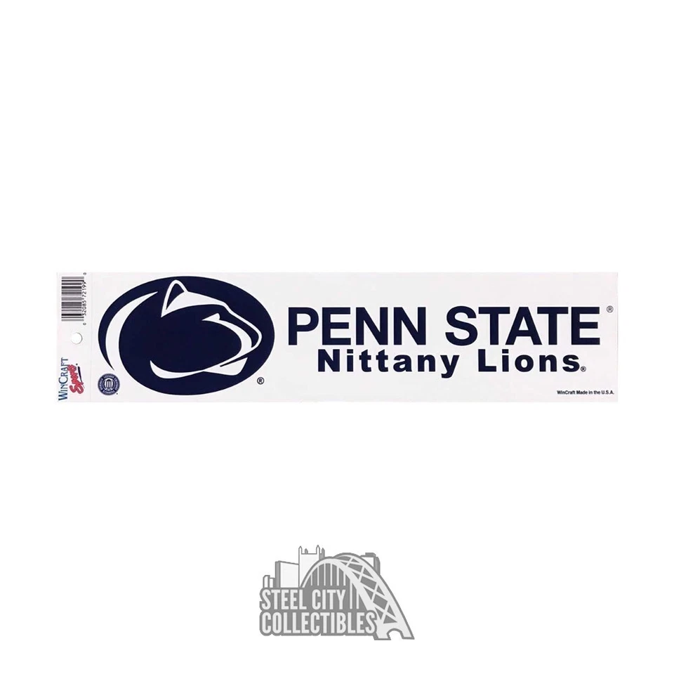 Pegatina de parachoques Penn State Nittany Lions PSU 3x12" (blanca) Foto 1 de 1