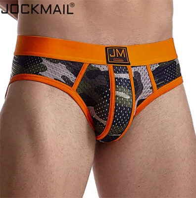 Calzoncillos boxer de malla para hombre JOCKMAIL ropa interior sexy bolsa de tiro bajo calzoncillos deportivos Foto 1 de 4
