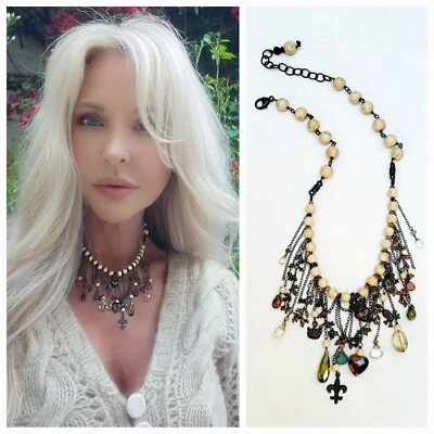 Collar gota Kinley Charm plata de ley en arenisca y turmalina  Foto 1 de 4