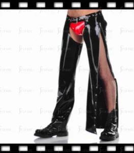 Pantalones de látex con cremallera lateral pantalones de jean sexy cool vaquero juego personalizado 0,4 mm E102 - Imagen 1 de 6