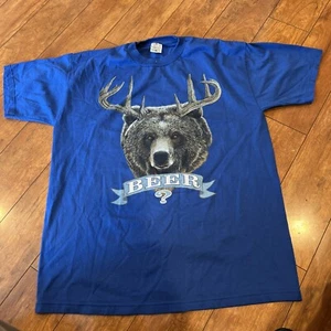 Vintage 90s Bear Nature T Shirt Cotton Grove Made in USA Size XL - Picture 1 of 6