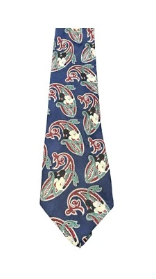 Walt Disney Mens Mickey Mouse Neck Tie Mickey Unlimited Paisley Blue Green Red - Image 1 of 4