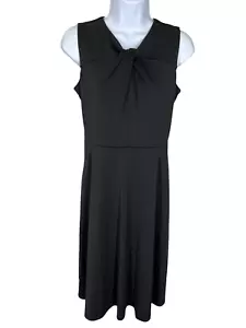 Talbots Black Sleeveless Knit Bust A-Line Midi Dress Women’s Size Small NWT - Picture 1 of 6