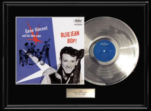 GENE VINCENT & BLUE CAPS BLUE JEAN BOP WHITE GOLD SILVER PLATINUM TONE RECORD LP Foto 1 de 1
