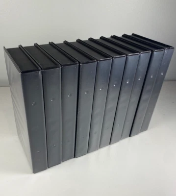 Lote de 10 estuches de almacenamiento de cinta VHS negros funda vacía funda completa con bujes Foto 1 de 4