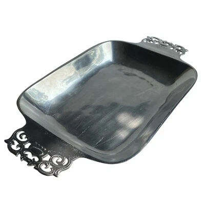 Vintage Nambe Silver Platter 214 Large Serving Tray with Handles Rectangular - Image 1 of 4