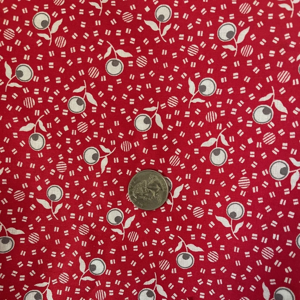 TELA RETRO ROJA FLORAL 100% ALGODÓN ACOLCHADO COSTURA Y SOBRE TELA ADELINE Foto 1 de 1