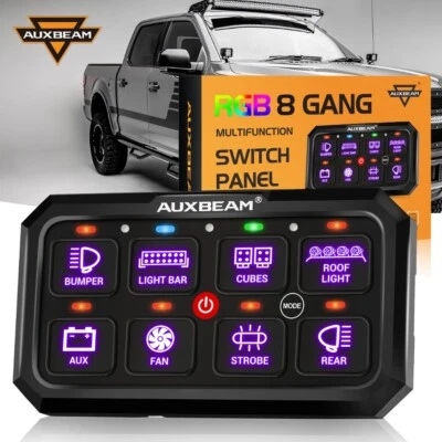For Toyota Tacoma AUXBEAM RGB 8 Gang Switch Panel Circuit Control Relay System - Image 1 of 4