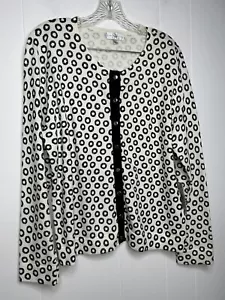 Studio Works Button Up Top Women's Size Large Circles Silver Buttons NWT - Picture 1 of 6