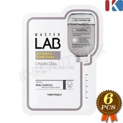 TONYMOLY Master Lab Mask Sheet 19g x 6pcs Charcoal Pore Tightening Mask Sheets - Image 1 of 4