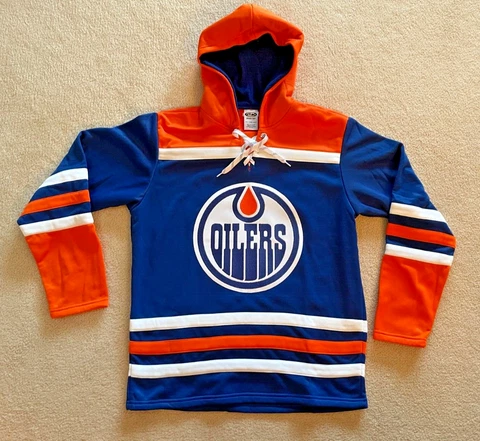 Edmonton Oilers AK Lace neck Jersey Hood  Size Large NHL  New with tags Cover