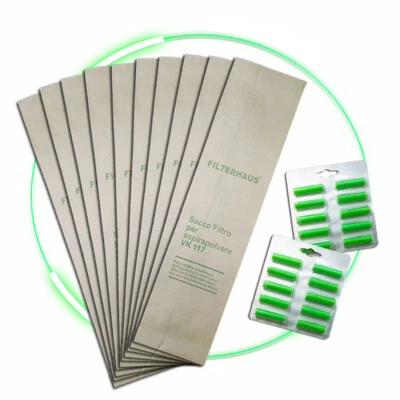 VORWERK FOLLETTO SACCHETTI FOLLETTO VK 116 VK 117 20pz +20 PROFUMI PER VORWERK