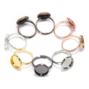 10 PCS 8-25mm Ring Blanks DIY Making Ring Handmade Jewelry Findings Supplies - Picture 1 of 20