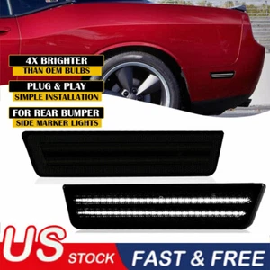 For 2008-2014 Challenger/11-14 Charger SMOKED LED Rear Side Marker Lights 2PCS - Foto 1 di 11
