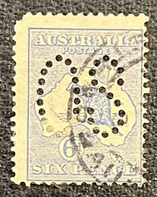 Australia: 1915-24. SC# 48 perfin, Cat $17. Top corto Perf izquierdo. #SB-3382 Foto 1 de 2