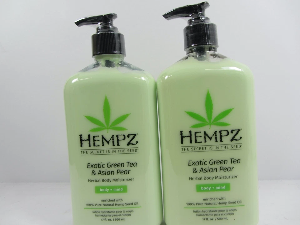 2 PACK HEMPZ EXOTIC GREEN TEA & ASIAN PEAR HERBAL BODY MOISTURIZER LOTION - Image 1 of 1