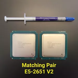 Matching Pair: Intel Xeon E5-2651 V2 12-Core SR19K 1.8GHz LGA 2011 CPU Grade A - Picture 1 of 1