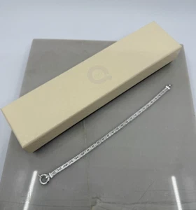 QVC Womens .925 Sterling Silver Riccio Flat 8" Bracelet Perfect Gift - Picture 1 of 7