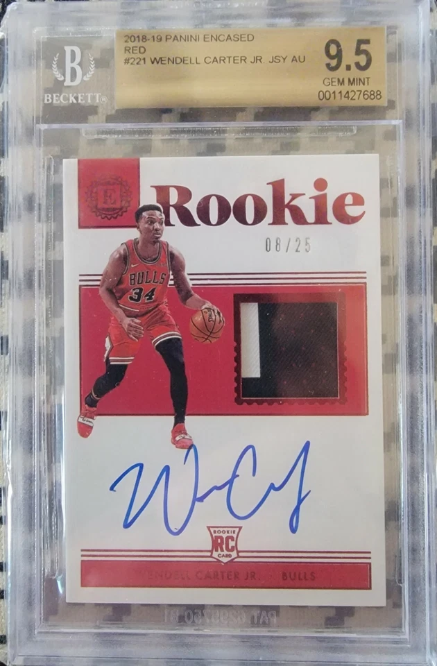 2018-19 Panini Encased Red Wendell Carter Jr RPA 08/25 BGS 9.5 RC Auto - Image 1 of 4