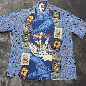 Camicia hawaiana vintage Disney Topolino x Reyn Spooner stampa musicale uomo XL - Foto 1 di 5
