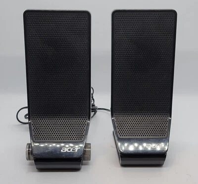 Acer MS1238UA USB Universal Computer PC Speakers & 3.5mm Jack Black - Image 1 of 4