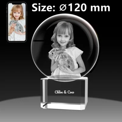 Crystal Ball 3D Photo gifts, Anniversary Birthday Wedding Personalised Gift Idea - image 1 of 4