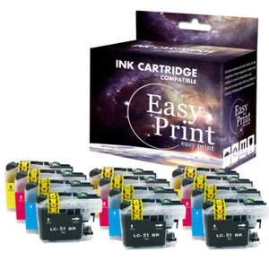 Cartuccia di inchiostro 12 pezzi LC51 adatta per Brother MFC-240C 880CDN FAX-1460 DCP-153C DCP-750CN - Foto 1 di 1