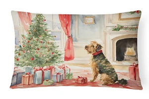 Airedale Terrier Christmas Canvas Fabric Decorative Pillow DAC1213PW1216 - Picture 1 of 3