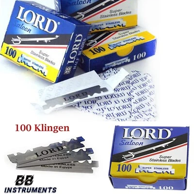 100 LORD PROFESSIONAL Rasierklingen auswechselbar für Rasiermesser razor blade