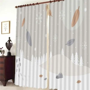 Feather Level Fear Line 3D Curtain Blockout Photo Printing Curtains Drape Fabric - Picture 1 of 12