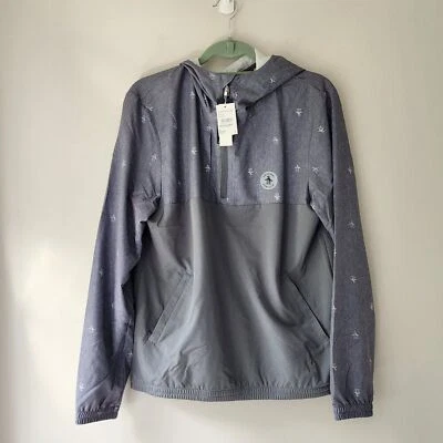 ORIGINAL PENGUIN Men's Windbreaker | Quarter Zip Hoodie | Small, Gray - Image 1 of 4