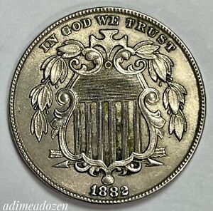 1882 5C Shield Nickel FR6498KT