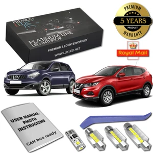 Premium LED Interior Kit for Nissan Qashqai J10 J11 8 SMD Bulbs White Error Free - Picture 1 of 12