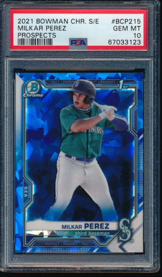 PSA 10 MILKAR PEREZ 1st 2021 Bowman Chrome Sapphire Edition Rookie RC GEM MINT - Image 1 of 1