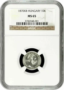 Hungary 10 krajcar 1870 KB, NGC MS65, "Franz Joseph I (1848 - 1916)" Top Pop 1/0 - Picture 1 of 2
