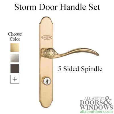 Larson QuickFit Storm Door Handle 5 Sided Spindle American Cylinder Aged Bronze - Image 1 of 3