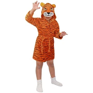 A2Z 4 Kids Super Soft 3D Tiger Animal Hooded Bathrobe Dressing Gown Beach Robe - Picture 1 of 7
