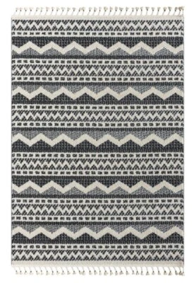 Leilani Black Cream Geometric Moroccan Tribal Floor Rug - 3 Sizes - image 1 of 4