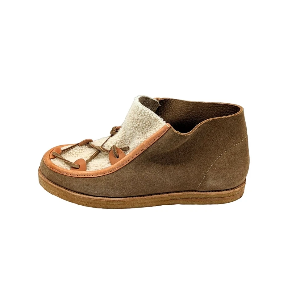 NIB Sz 7 Ancient Greek Sandals HERA Shearling Lattice Cowhide Ankle Boots Bootie - Image 1 of 4