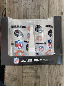 NFL Chicago Bears Glass Pint Set - 2 Pack Set (16 oz) - Free Shipping - Picture 1 of 5