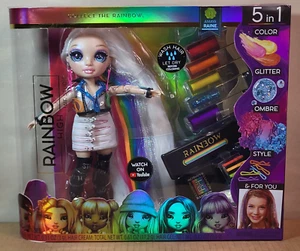 Rainbow High Hair Studio Amaya Raine 5 In 1 Color Glitter Ombré Style BRAND NEW - Picture 1 of 19