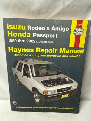 HAYNES Isuzu Rodeo, Amigo, Honda Passport 1989-2002 Service Manual 47017 - Image 1 of 4