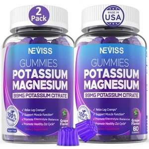 Potassium Magnesium Gummies - Potassium Supplement w/Ashwagandha 200mg, High ... - Picture 1 of 8