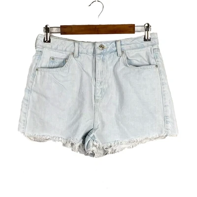 TOPSHOP Mujer MAMÁ Pantalones Cortos Vaqueros Talla 8 Alto 100% Algodón Corte Lavado Ligero Foto 1 de 4